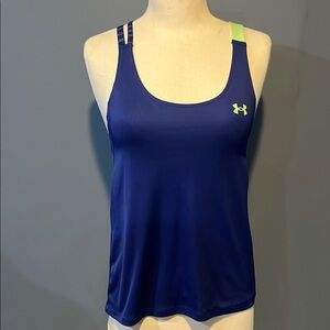 Women’s Under Armour Blue Strappy Tank Top Neon Lime. XS